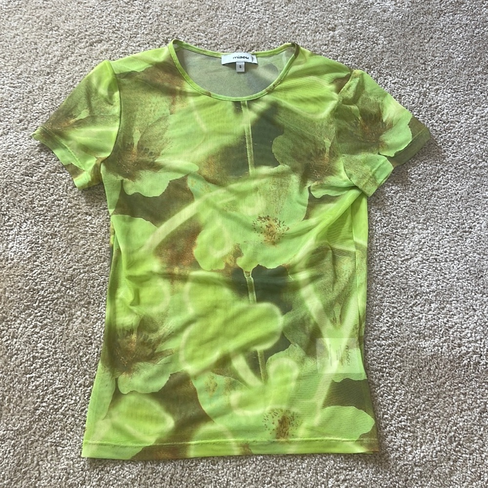 Miaou Green Floral Top